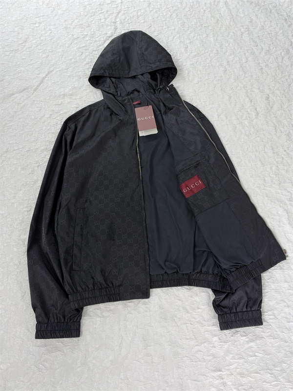 モノグラム調 フード仕様 着回し注目 GUCCI グッチ コピー ライトブルゾン デイリーカジュアル