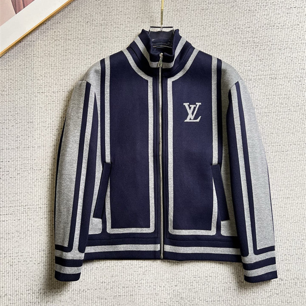 クラシカルムード スタンドカラー LOUIS VUITTON ルイヴィトン コピー ニットジャケット レトロカレッジ
