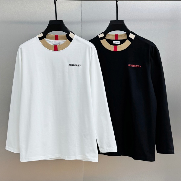 ラインネック 長袖Tシャツ バーバリー激安 リラックス仕様 BURBERRY 売れ行き好調