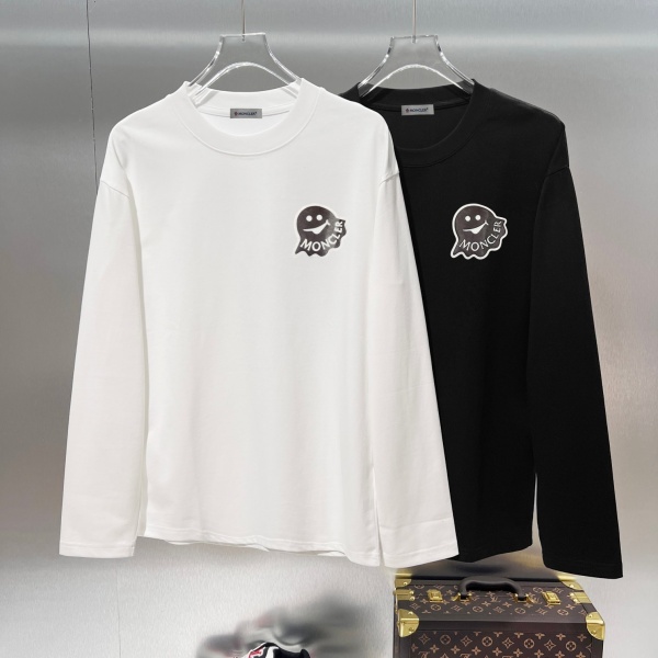 Moncler モンクレール コピー スマイルモチーフ クルーネック 長袖Tシャツ 340gコットン ユニセックス