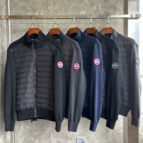 Canada Goose カナダグース コピー HyBridge ハイブリッジ ニット切替 ダウンジャケット スタンドカラー ジップアップ ユニセックス