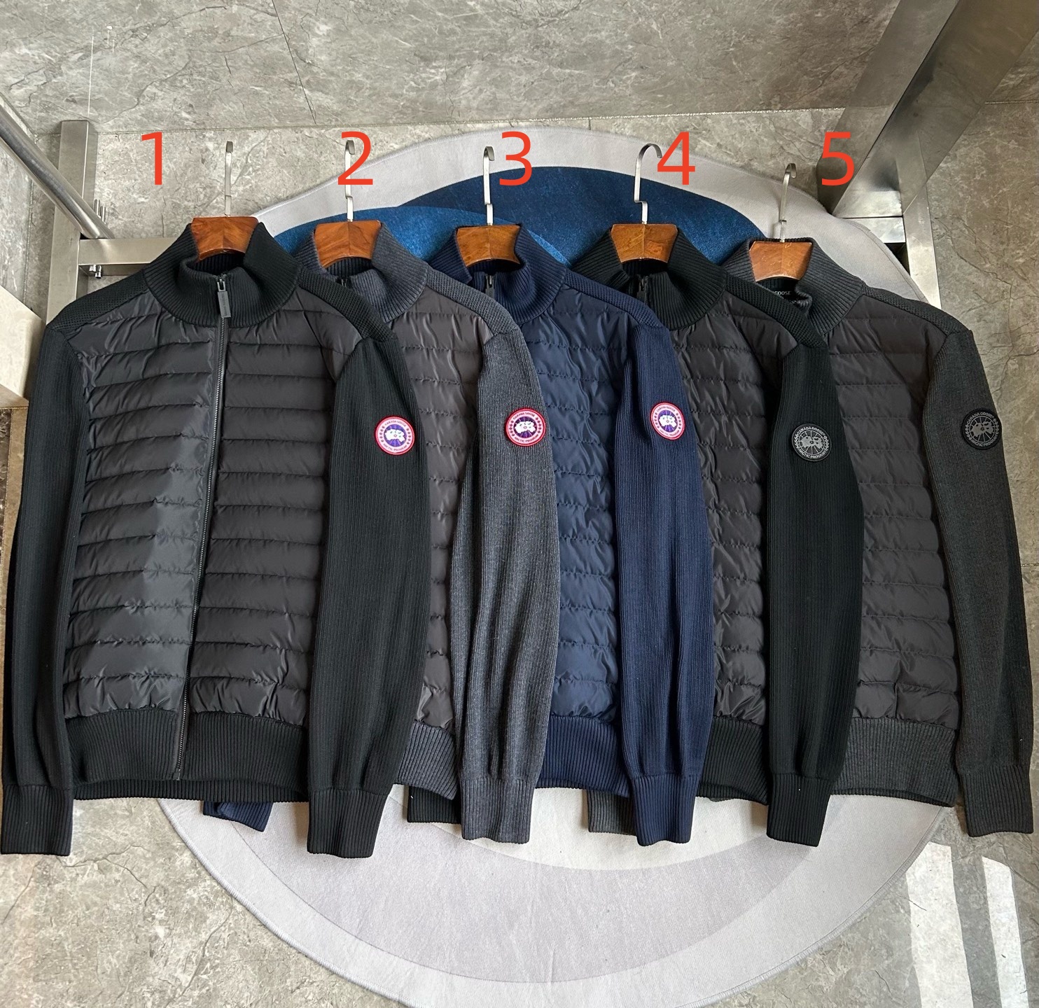 Canada Goose カナダグース コピー HyBridge ハイブリッジ ニット切替 ダウンジャケット スタンドカラー ジップアップ ユニセックス