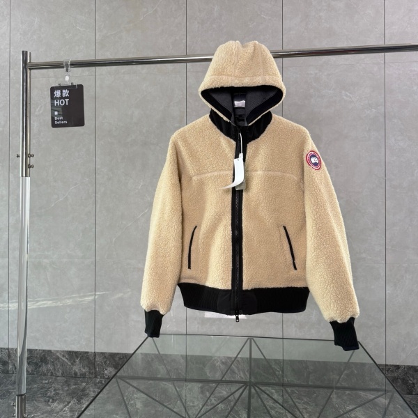 Canada Goose カナダグース コピー Simcoe フーデッド シェルパフリース ジップジャケット ロゴワッペン レディース