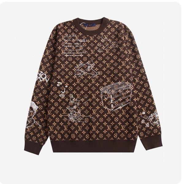 LOUIS VUITTON ルイヴィトン コピー 長袖ニットセーター 話題沸騰 モノグラム総柄 スケッチグラフィック