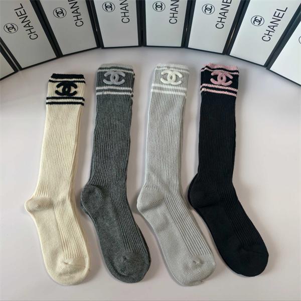 ★4色セット★CHANEL シャネルソックス コピー ロング丈 足首～ふくらはぎまでカバー おしゃれ着用