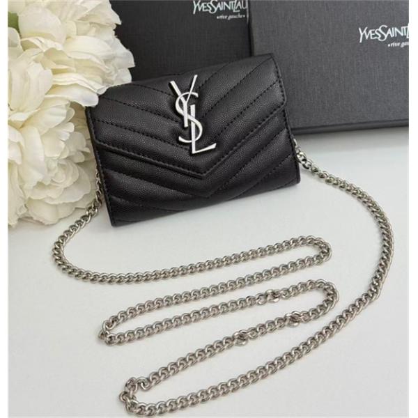 小銭入れ付き♥Saint Laurent サンローラン 財布コピー チェーン付き ウォレット 