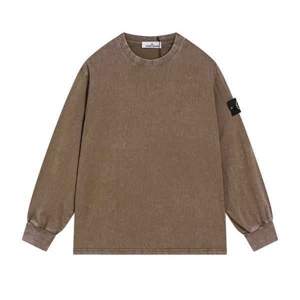 ヴィンテージウォッシュ 長袖Tシャツ STONE ISLAND ストーンアイランド激安 リブ袖口 デイリーウェア