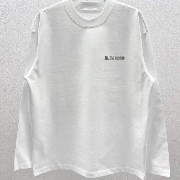 ミニマル 長袖Tシャツ JIL SANDER ジル サンダー激安 ダブルヤーンコットン ゆったりシルエット