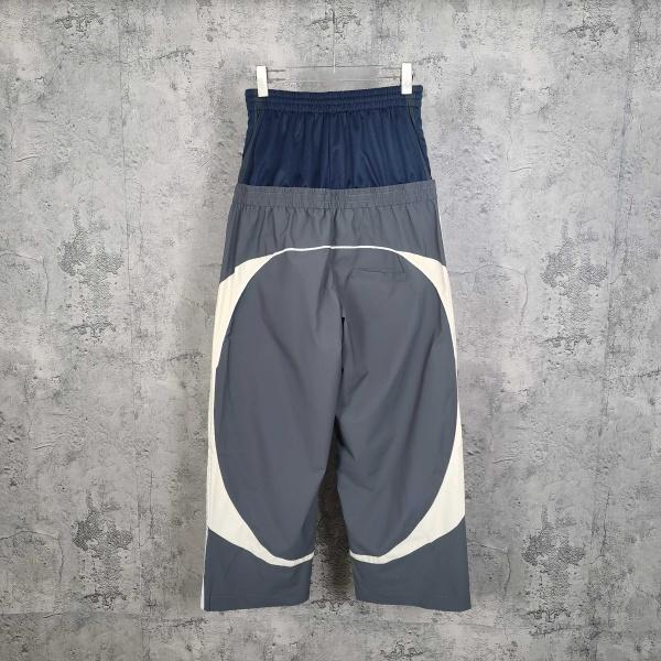 CUT-UP トラックパンツ BALENCIAGA 激安 ダブルウエスト バレンシアガ ワイドストレート 配色切替