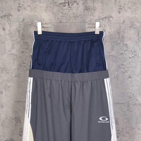 CUT-UP トラックパンツ BALENCIAGA 激安 ダブルウエスト バレンシアガ ワイドストレート 配色切替