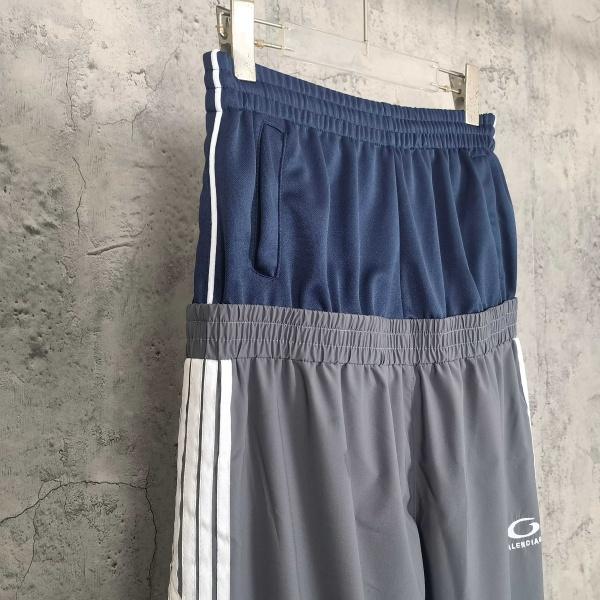 CUT-UP トラックパンツ BALENCIAGA 激安 ダブルウエスト バレンシアガ ワイドストレート 配色切替