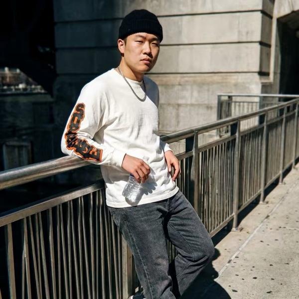袖グラフィック 長袖Tシャツ Supreme激安 クラック風レタリング オーバーシルエット シュプリーム ストリート