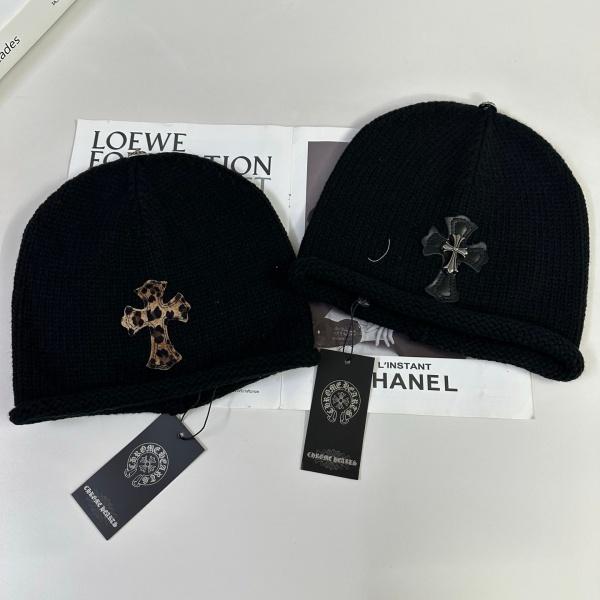 レオパードクロス ビーニー クロムハーツ激安 Chrome Hearts ブラック ニット帽 ストリート