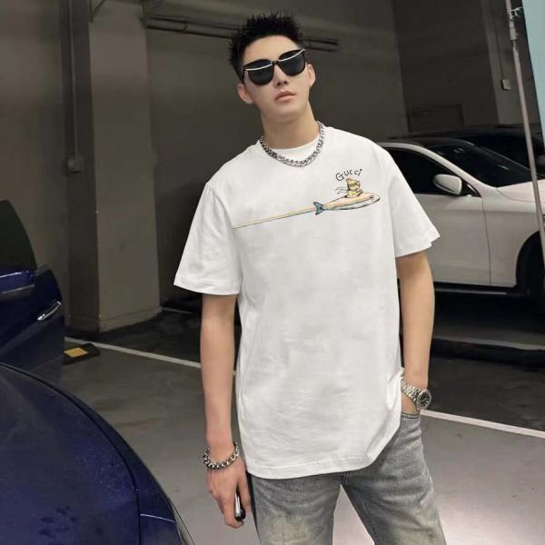 遊び心あるグラフィック グッチ激安 半袖Tシャツ GUCCI キャラクターモチーフ 