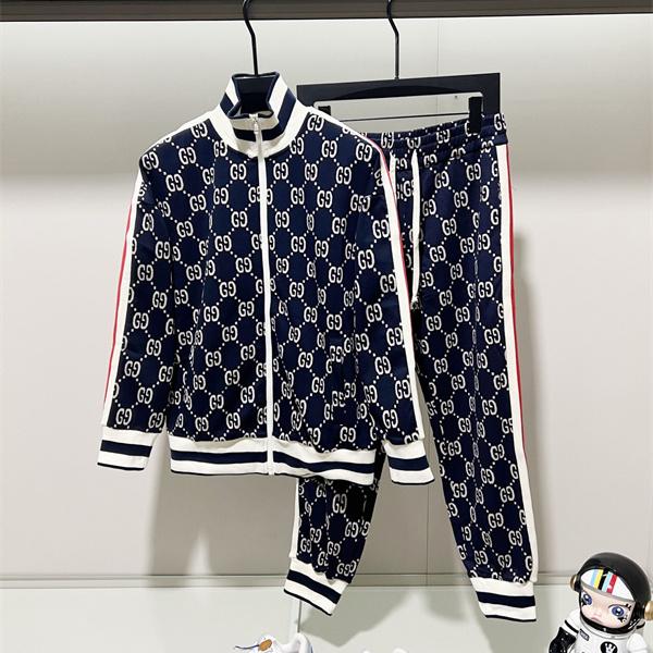 ダークネイビー モノグラムスタイル ストライプリブ GUCCI グッチ コピー セットアップ アーバンカレッジ