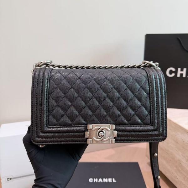 ボーイデザイン CHANEL激安 チェーンショルダーバッグ シャネル キャビア調レザー ダブルC金具
