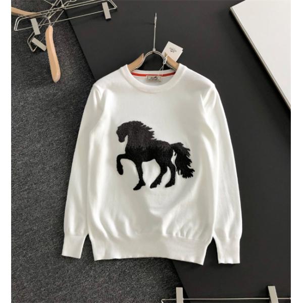 2026SS 秋冬刺繍入り ニット シンプル クルーネックエルメスセーターコピー HERMÈS新作上質なアイテム