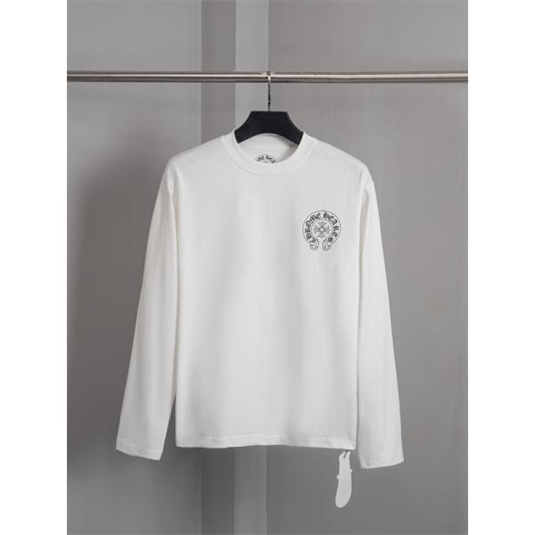 ホースシューモチーフ クルーネック CHROME HEARTS クロムハーツ コピー 長袖Tシャツ アーバンロック