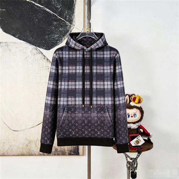 チェック切替 モノグラムポケット プルオーバーパーカー LOUIS VUITTON ルイヴィトン コピー パーカー アーバンストリート