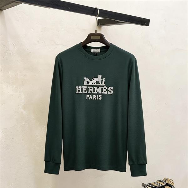 キャリッジグラフィック クラシックモチーフ HERMÈS エルメス コピー 長袖Tシャツ レトロカレッジ