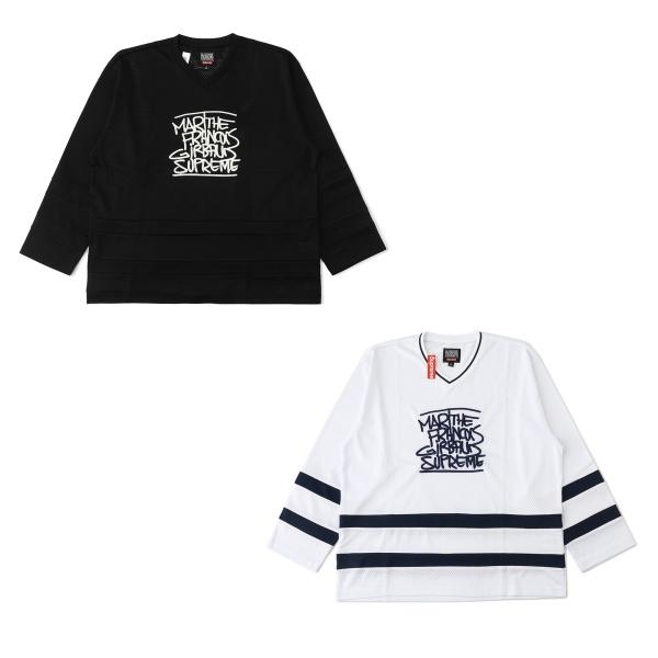 Supreme激安 メッシュホッケージャージ 胸元刺繍 マリテ・フランソワ・ジルボー シュプリーム Vネック ワイドシルエット