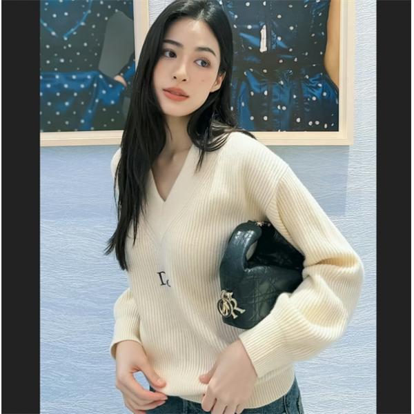 Vネック ♥DIORディオールセーターコピー2026新作レディース リブニットウェア