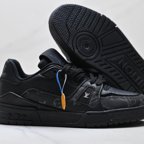 レザーコンビ スニーカー ルイ・ヴィトン Trainer Low 激安 モノグラムパネル Louis Vuitton ローカット ボリュームソール