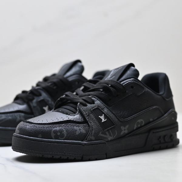 レザーコンビ スニーカー ルイ・ヴィトン Trainer Low 激安 モノグラムパネル Louis Vuitton ローカット ボリュームソール