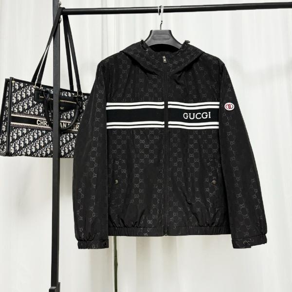 総柄ナイロンブルゾン GUCCI フロントライン グッチ 激安 フルジップ ストリートカジュアル