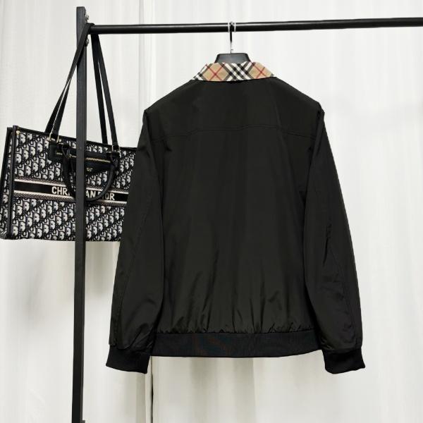 レトロチェック襟 ハリントンジャケット BURBERRY フルジップ バーバリー 激安 シンプル通勤アウター