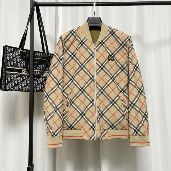 スーパーコピー 買って みた リバーシブルチェック ジャケット BURBERRY 激安 ブリティッシュスタイル バーバリー ジップアップ リブ仕様