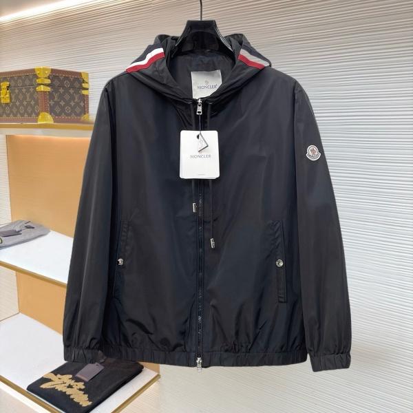 メンズ フード付きナイロンジャケット MONCLER 激安 トリコロールライン モンクレール 軽量ジップアップ
