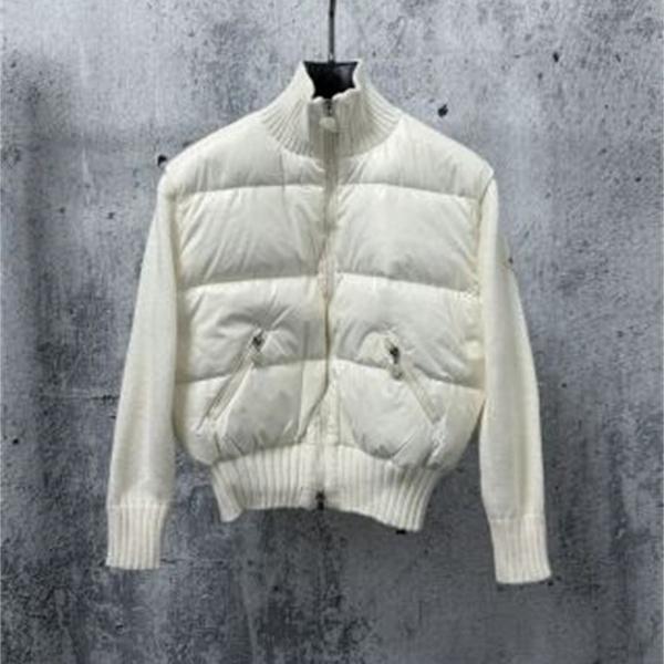 リブ襟映え ニット切替 ショート丈 MONCLER モンクレール コピー レディースダウンジャケット フェミニンカジュアル