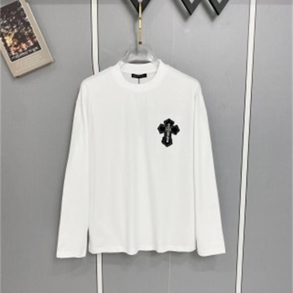 売れ筋本命 配色クロス仕様 CHROME HEARTS クロムハーツ コピー ロンT ストリートスタイル
