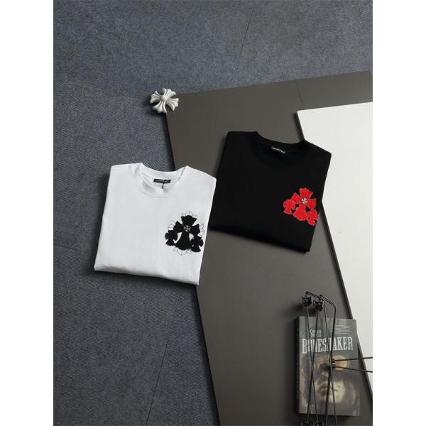 人気上昇 胸元アクセント バックロゴ Chrome Hearts クロムハーツ コピー 長袖Tシャツ デイリーカジュアル