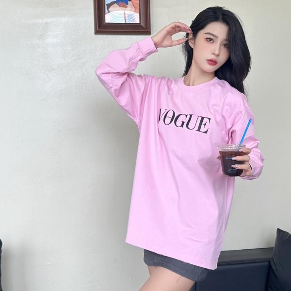 ウォッシュ加工 長袖Tシャツ バレンシアガ激安 VOGUEコラボ 背面ヴァンドーム広場グラフィック