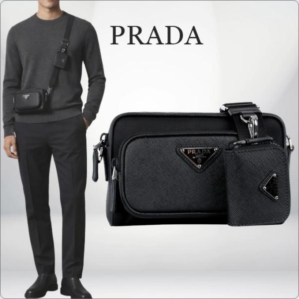 ポーチ付きミニバッグ プラダ PRADA激安 トライアングルプレート 話題沸騰