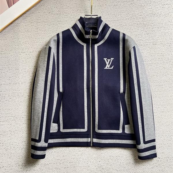 クラシカルムード スタンドカラー LOUIS VUITTON ルイヴィトン コピー ニットジャケット レトロカレッジ