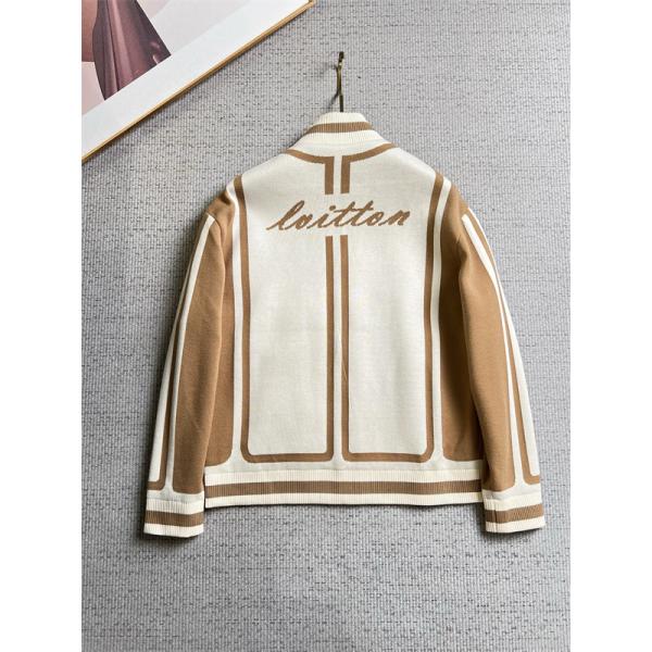 クラシカルムード スタンドカラー LOUIS VUITTON ルイヴィトン コピー ニットジャケット レトロカレッジ