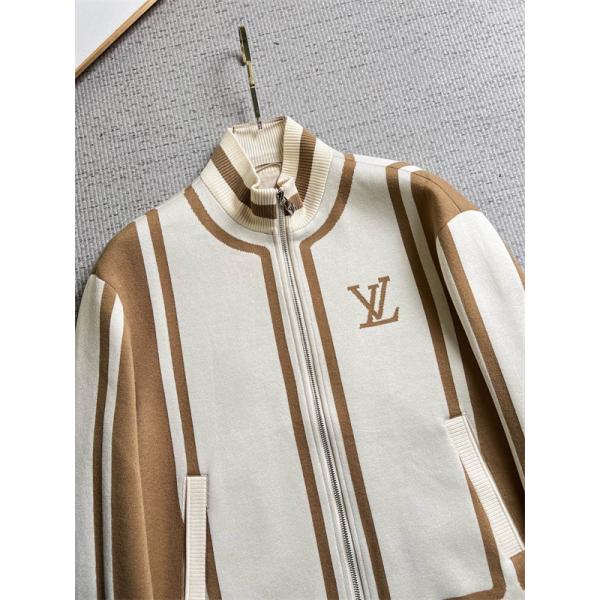 クラシカルムード スタンドカラー LOUIS VUITTON ルイヴィトン コピー ニットジャケット レトロカレッジ