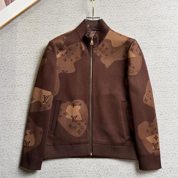 アートカモ モノグラム柄 LOUIS VUITTON ルイヴィトン コピー ニットブルゾン メンズモード