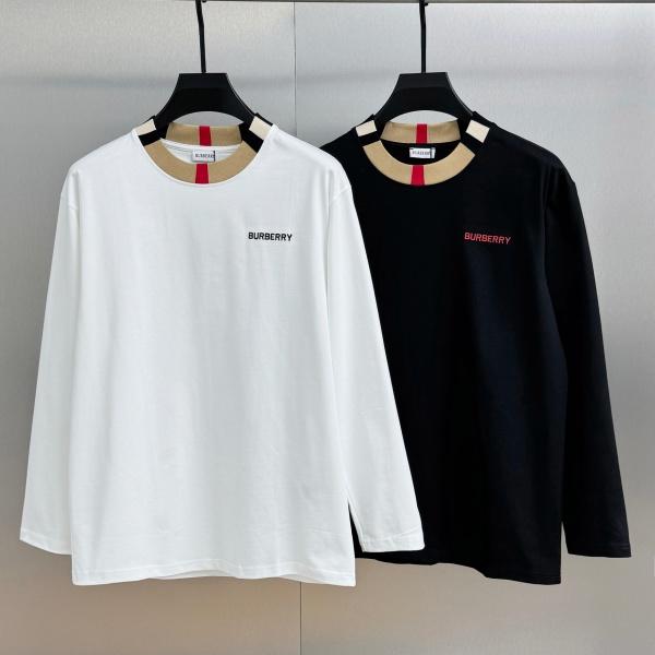 ラインネック 長袖Tシャツ バーバリー激安 リラックス仕様 BURBERRY 売れ行き好調
