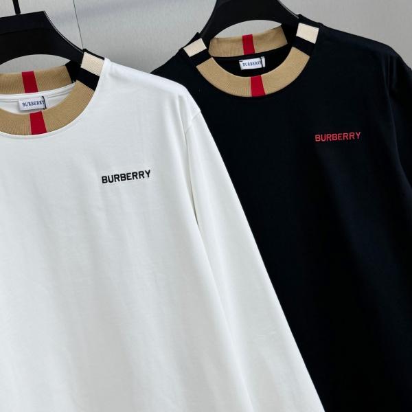 ラインネック 長袖Tシャツ バーバリー激安 リラックス仕様 BURBERRY 売れ行き好調