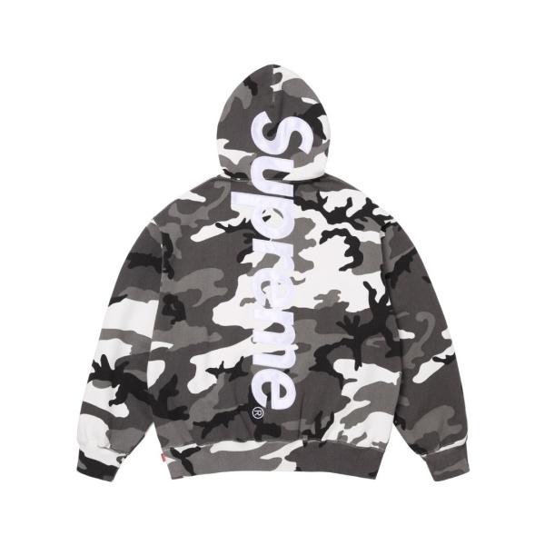 Supreme シュプリーム コピー 26SS Satin Appliqué Hooded Sweatshirt カモフラージュ バックロゴ刺繍 パーカー