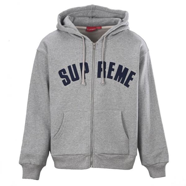 SUPREME シュプリーム コピー アーチロゴ ジップアップパーカー ブラック ワッフル裏地 ユニセックス