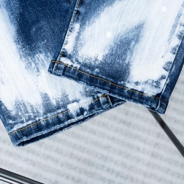 AMIRI アミリ コピー ペイントスプラッシュ ダメージ加工 スリムデニムパンツ ブルー ユニセックス
