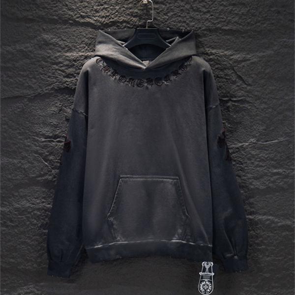 話題沸騰 クロス刺繍 CHROME HEARTS クロムハーツ コピー プルオーバーパーカー ロックカジュアル