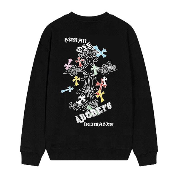 カラフルクロス ロゴ クルーネック CHROME HEARTS クロムハーツ コピー スウェット ロックカジュアル