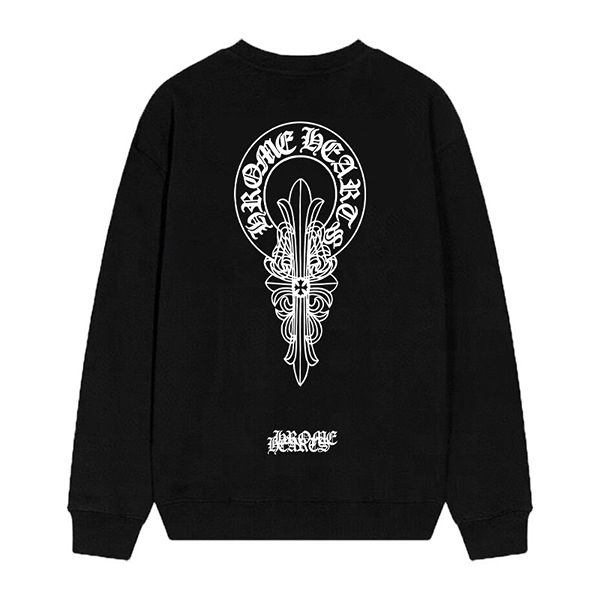 ロゴプリント スウェットトレーナー Chrome Hearts クロムハーツ コピー 黒白 ユニセックス ストリート