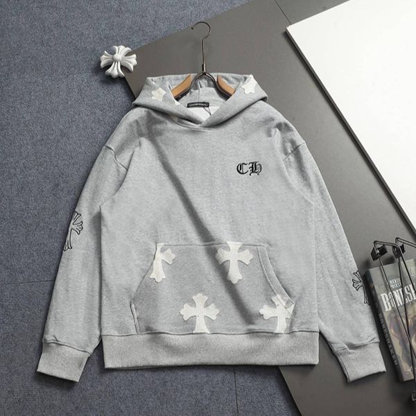 プルオーバーパーカー CHROME HEARTS クロムハーツ コピー クロスロゴ グレー ストリートント メンズ レディース